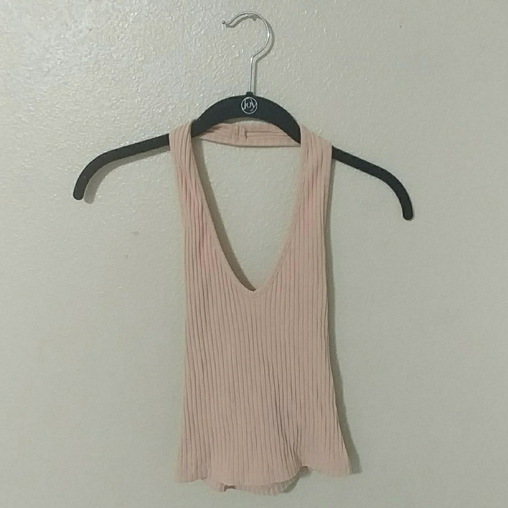 Tan Halter Crop Top
